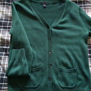 Lands End Green Cardigan